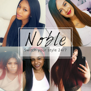 Noble Synthetic Lace Front Wig Long Kinky Straight Baby Hair 26 Inch Wigs For Black Women 0mbre wig Lace Front Synthetic Wigs ALODIA STORE