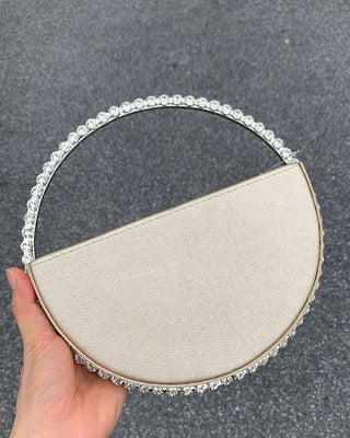 Luxury Colored Diamond Half Moon Women Purses and Handbags Evening Bag Serpentine Designer Party Clutch Bag Chic Wedding Bag ALODIA STORE