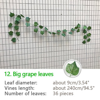 2.4M Silk Artificial Ivy Rattan Leaf Garland Plant Vine Home Wedding Bathroom Decoration Garden Festival Party Decor fake flower ALODIA STORE