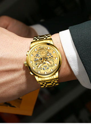 Watch Men Skeleton Automatic quartz Watch Gold Skeleton Vintage Man Watchwrist watches for men ALODIA STORE