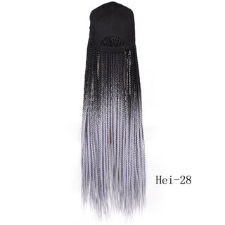 Box Braids Baseball Cap Wig 24inch Long Synthetic Braid Wigs Hat with Braiding Hair Extensions For Black Women Adjustable Size ALODIA STORE