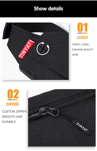 TINYAT Men Waist Bag Pack Purse Casual Large Phone Belt Bag Pouch Women's Canvas Travel Phone Bag Fanny Banana Bag Hip 4 Pockets ALODIA STORE