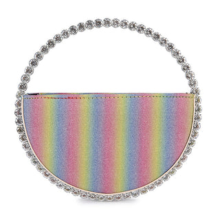 Luxury Colored Diamond Half Moon Women Purses and Handbags Evening Bag Serpentine Designer Party Clutch Bag Chic Wedding Bag ALODIA STORE