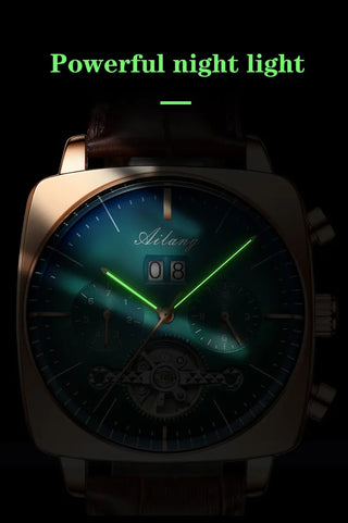 AILANG new watch men's automatic mechanical watch waterproof tourbillon black technology luminous fashion men's watch ALODIA STORE