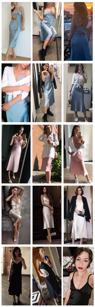 2023Women Satin Deep V Neck Sexy Dress Solid Straight Pajamas Party Dress Elegant Female Summer Spaghetti Strap Dress Casual ALODIA STORE