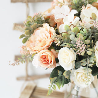 Autumn Artificial Peony Flowers Bride Silk Rose Bouquet DIY Wedding Home Garden Decoration Accessories Fall Hydrangea Fake Plant ALODIA STORE