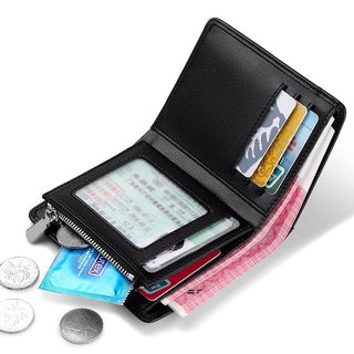 WILLIAMPOLO Coin Purses Genuine Leather Men Wallet With Card Holder Short Purse Zipper Wallets Casual Standard Wallets PL293 ALODIA STORE