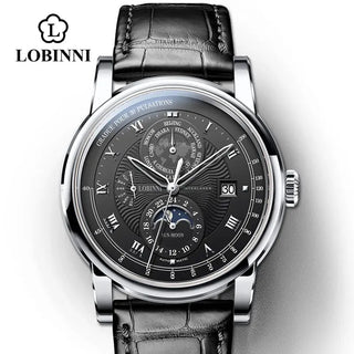 Vintage simple style Automatic Mechanical Switzerland Luxury Brand LOBINNI Watch Men Sapphire Waterproof Men's Clock Male Watch ALODIA STORE