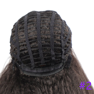 Long Kinky Straight Synthetic Wigs for Black Women Black Brown Blonde Ginger Red White Hair Afro Wigs Synthetic STW Hair Wigs ALODIA STORE