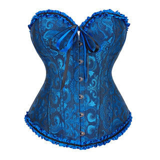 Gothic Corset Corselette Women's Corsets Steampunk Plus Size Overbust Corsage White Bodice Tops Sexy Lace Up Bustier S-6XL ALODIA STORE