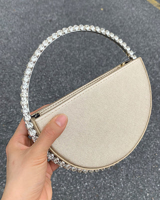 Luxury Colored Diamond Half Moon Women Purses and Handbags Evening Bag Serpentine Designer Party Clutch Bag Chic Wedding Bag ALODIA STORE