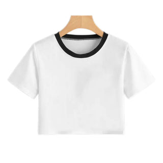 Summer Fashion Harajuku Sexy Tank Crop Top White Femme Clothes Women Cute Flower Season Girl Printed Croptop Short Sleeve ALODIA STORE