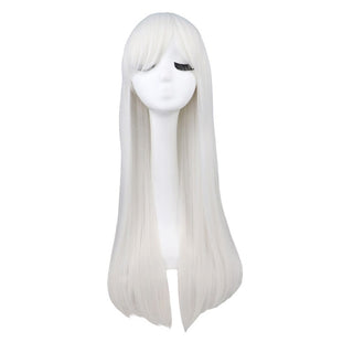 QQXCAIW Long Straight Cosplay Wig Black Purple Pink Blue Sliver Gray Blonde White Orange Brown Synthetic Hair Wigs ALODIA STORE