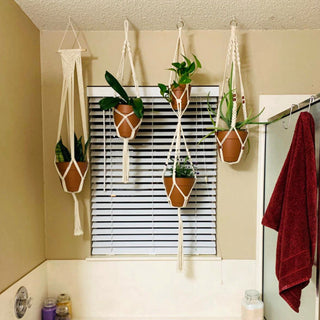 Macrame Handmade Plant Hanger Baskets Flower Pots Holder Balcony Hanging Decoration Knotted Lifting Rope Home Garden Supplies ALODIA STORE