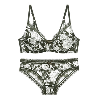 DaiNaFang Womens Push Up Underwear Sexy BCDE Cup Plus Size Lingerie Lace Print Embroidery Panties Bra Sets For Lady ALODIA STORE