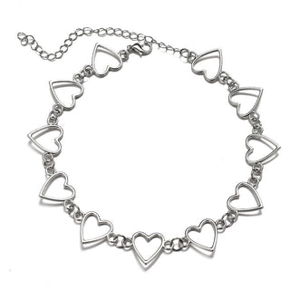 Kpop Vintage Harajuku Goth Metal Heart Neck Chains Choker Grunge Necklaces For Women Egirl Cosplay Aesthetic Accessories Jewelry ALODIA STORE