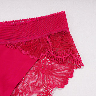 3Pcs/Lot Lace Panties Sets Ice Silk Seamless Underwear Female Transparent  Briefs Mid-Rise Lady Panty Woman Lingerie ALODIA STORE