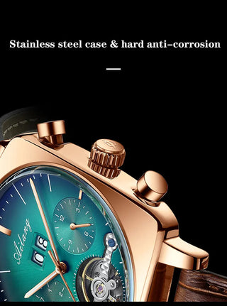 AILANG new watch men's automatic mechanical watch waterproof tourbillon black technology luminous fashion men's watch ALODIA STORE