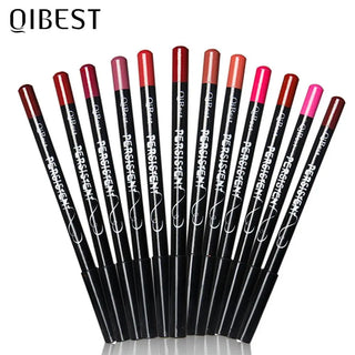 QIBEST 12Colors Lip Liner Lip Makeup Long-lasting Matte Lipliner Pencil Waterproof Moisturizing Lipstick Contour Cosmetics TSLM2 ALODIA STORE