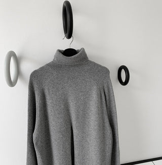 Turtleneck Knitting Dress for Woman Apricot Chic Full-sleeve Vintage ALODIA STORE