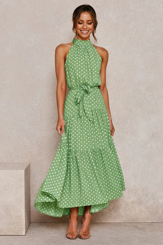 Summer Long Dress Polka Dot Casual Dresses Black Sexy Halter Strapless New 2023 ALODIA STORE