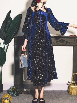Dress Female Casual Long Sleeve Flroal Midi Dress ALODIA STORE