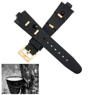 Silicone Watch Barcelet Watch Accessories Band for BVLGARI DP42C14SVDGMT Convex 8mm Rubber Strap Men and Women 2 Types ALODIA STORE