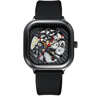 AILANG Men's Watch Top Brand Luxury Watch Men's Mechanical Silicone Strap Waterproof Watch Men's Hollow Reloj Hombre 2020 New ALODIA STORE