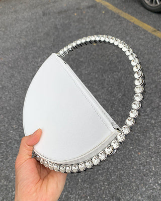 Luxury Colored Diamond Half Moon Women Purses and Handbags Evening Bag Serpentine Designer Party Clutch Bag Chic Wedding Bag ALODIA STORE