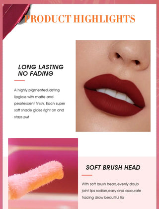 IMAGIC Lipgloss Matte 20 Colors Lip Gloss Velvety Lipstick Liquid Matte Waterproof Lip Tint Full &amp; rich Sexy Lip Makeup Cosmetic ALODIA STORE