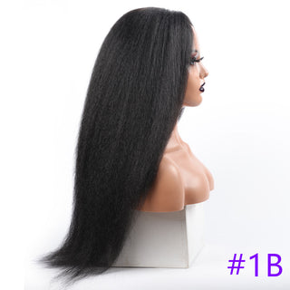 Long Kinky Straight Synthetic Wigs for Black Women Black Brown Blonde Ginger Red White Hair Afro Wigs Synthetic STW Hair Wigs ALODIA STORE