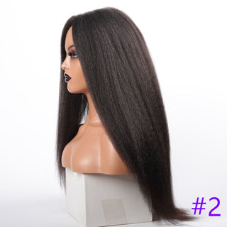 Long Kinky Straight Synthetic Wigs for Black Women Black Brown Blonde Ginger Red White Hair Afro Wigs Synthetic STW Hair Wigs ALODIA STORE