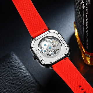AILANG Men's Watch Top Brand Luxury Watch Men's Mechanical Silicone Strap Waterproof Watch Men's Hollow Reloj Hombre 2020 New ALODIA STORE