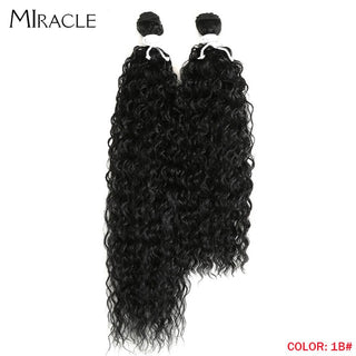 Afro Kinky Curly Hair Wave Synthetic Hair Heat Resistant Deep Wave Hair Bundles Extensions Brown Miracle hair Curly Weave Hair ALODIA STORE