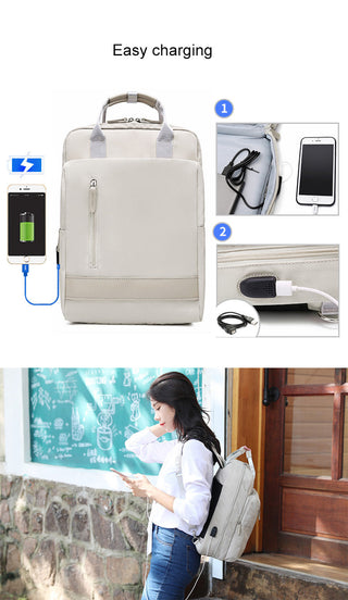 Waterproof Stylish Laptop Backpack Women 13.3 14 15.6 inch Korean Fashion Oxford Canvas USB College Backpack Bag Female Mochila ALODIA STORE