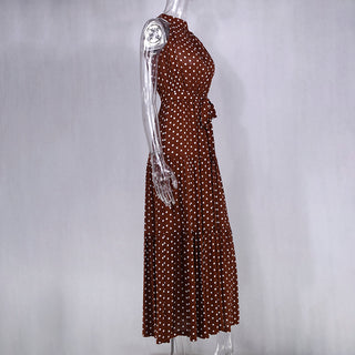 Summer Long Dress Polka Dot Casual Dresses Black Sexy Halter Strapless New 2023 ALODIA STORE