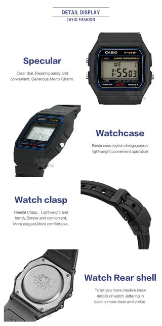 Casio watch  men top luxur set military LED relogio digital watch sport Waterproof quartz men watch Neutral watchs F91W series ALODIA STORE