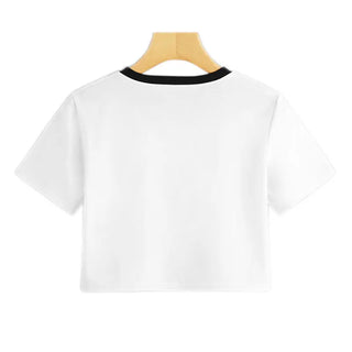Summer fashion Harajuku Sexy tank Crop Top White T Shirt Clothes Women Cute Korean Style Graphic printed Croptop Short sleeve ALODIA STORE