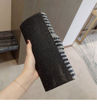 Black Clutch Purse and Handbag with Rhinestone Women ALODIA STORE
