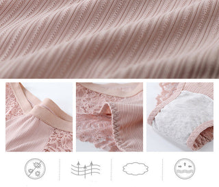 3 Pcs Cotton Panties Sexy Panty Briefs Lace Panties Women Underwear Lingerie Panties for Female Ladies Floral Pantys Underpants ALODIA STORE
