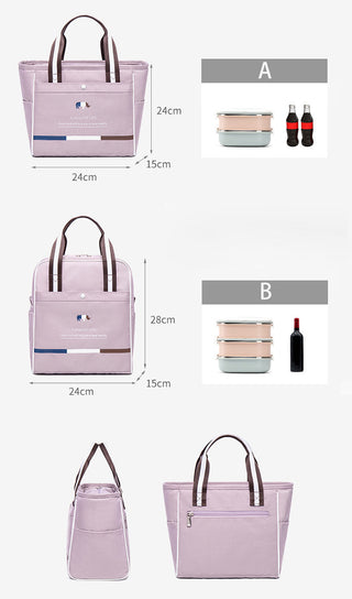 Women's Thermal Lunch Bag Drink Food Fresh Keeping Organizer Insulated Lunch Box Waterproof Picnic Portable Tote Accessories ALODIA STORE