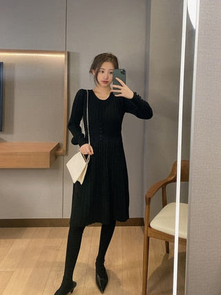 Knitted Dress Women Casual Long Sleeve ALODIA STORE