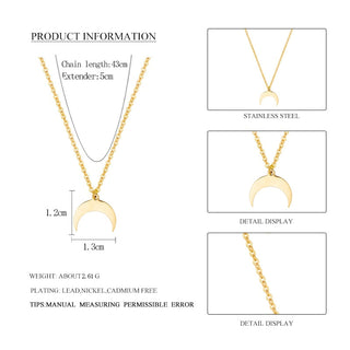 Wild&amp;Free Gold Plated Triangle Moon Star Pendant Necklace For Women Girls Short Geometric Charm Necklace ladies gift ALODIA STORE