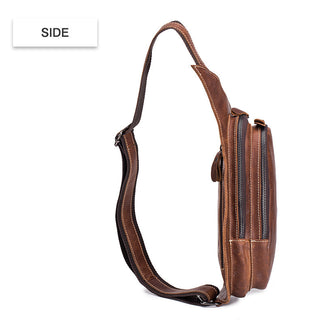 BULLCAPTAIN Leather Crossbody Bag Men Crazy Horse Leather Chest Bags New Fashion Multi-function card bag's mobile phone bages ALODIA STORE