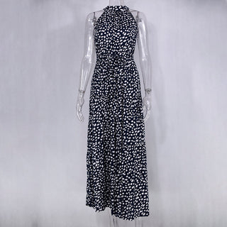 Summer Long Dress Polka Dot Casual Dresses Black Sexy Halter Strapless New 2023 ALODIA STORE