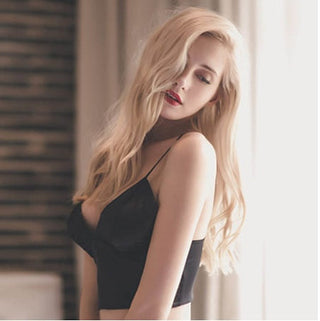 Summer Sexy Satin Beautiful Back Wrap Chest Crop Tops Women Cropped With Chest Padded Camisole ALODIA STORE