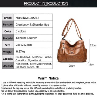 Vintage Women Shoulder Bag Branded Quality Leather Crossbody Bags ALODIA STORE