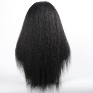 Long Kinky Straight Synthetic Wigs for Black Women Black Brown Blonde Ginger Red White Hair Afro Wigs Synthetic STW Hair Wigs ALODIA STORE