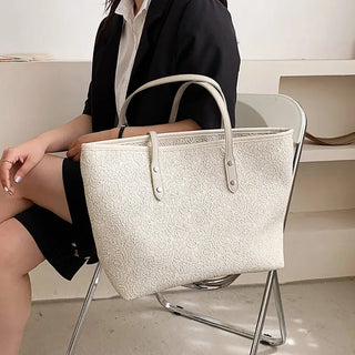 Summer large-capacity shoulder bag female 2021 new fashion solid color handbag commuter shopping bag tote bag ALODIA STORE