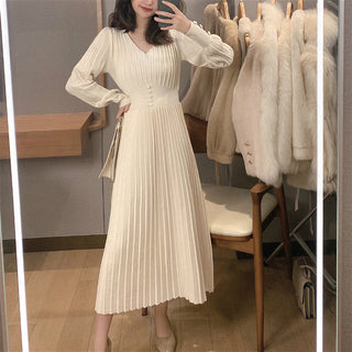 Knitted Dress Women Casual Long Sleeve ALODIA STORE